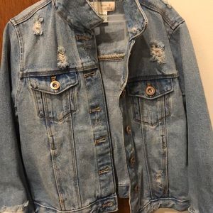 Zara distressed jean jacket